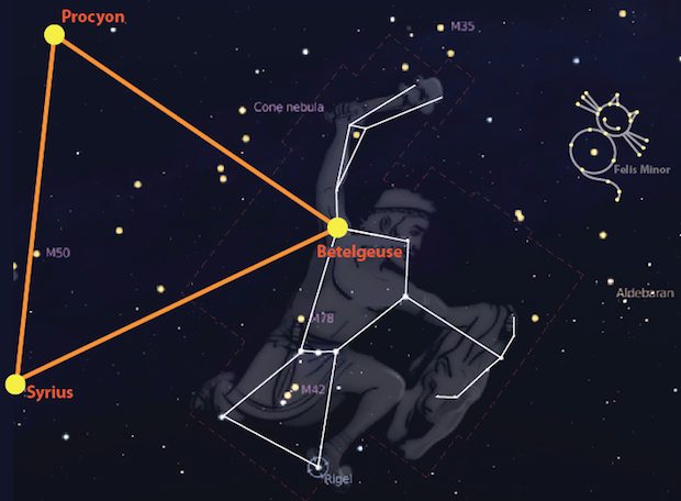 Tickling Orion with a triangle